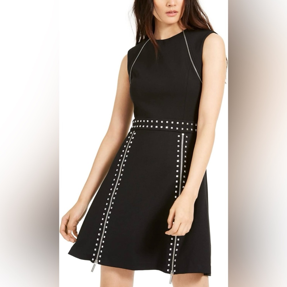 Michael Michael Kors Womens Dresses Sheath Studded Black Size Small